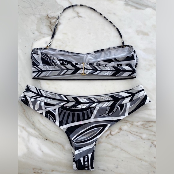 EMILIO PUCCI BLACK WHITE GRAY BIKINI SIZE IT 42 / US 8 - Picture 7 of 16